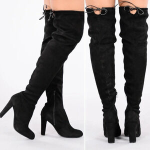 Fashion Nova Elegant Black Over-the-Knee Boots